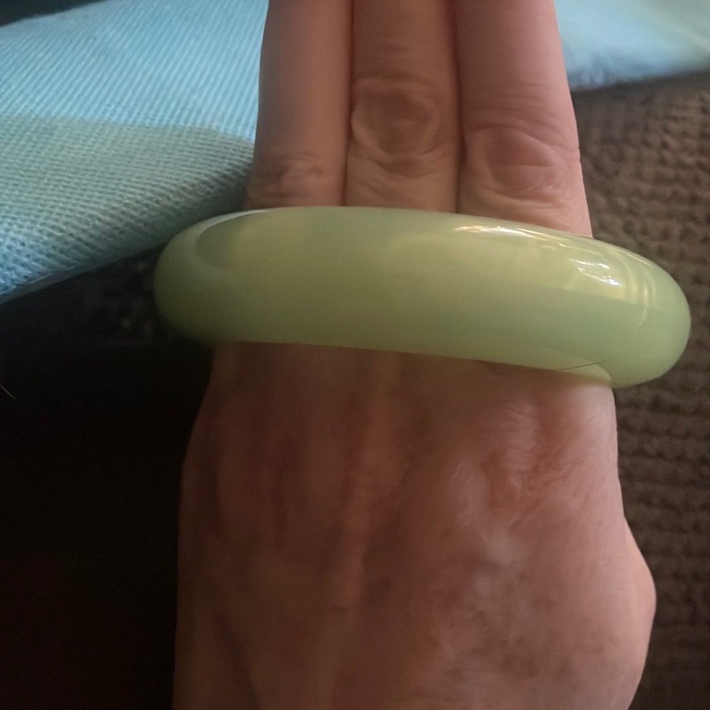 Vintage moon glow lime green bangle